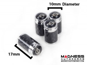 MINI Valve Caps (4) - V3 - Carbon Fiber w/ MINI Logo